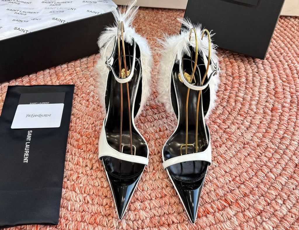 YSL FEATHER HEELS
