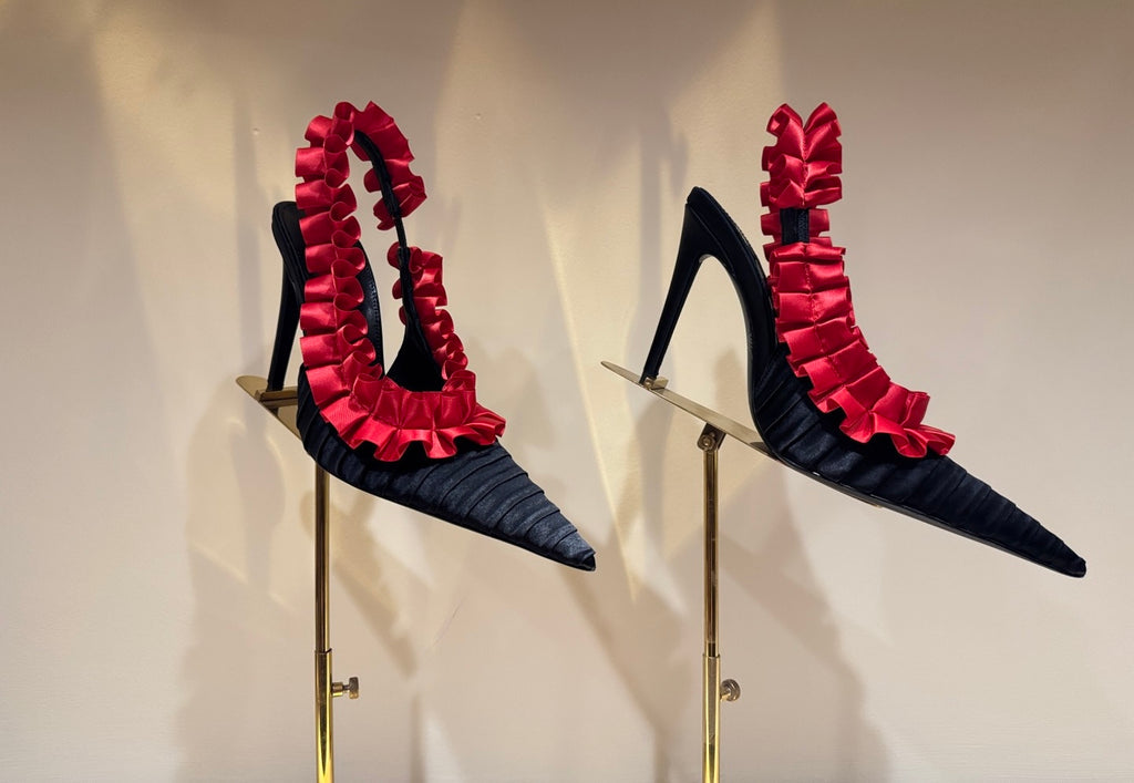 YSL SATIN SLINGBACK
