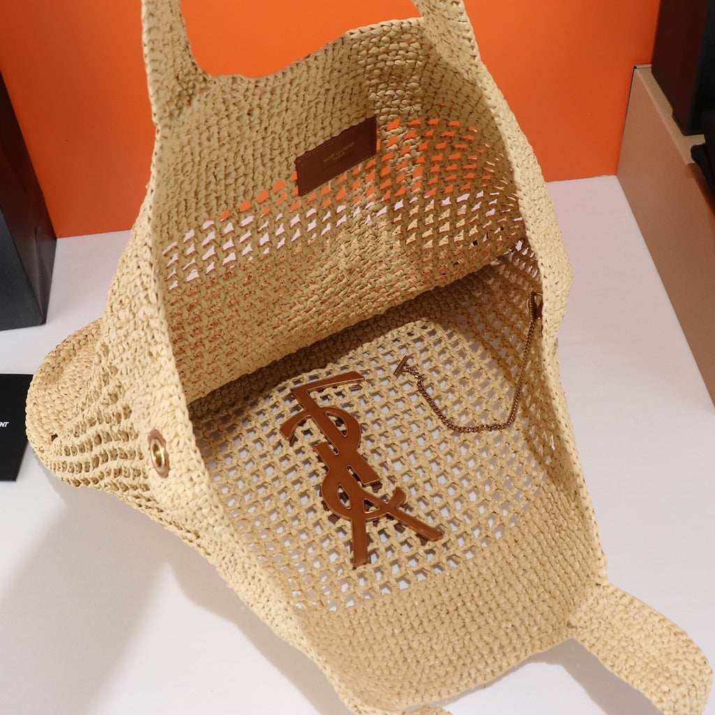 YSL ICARE LARGE RAFIA