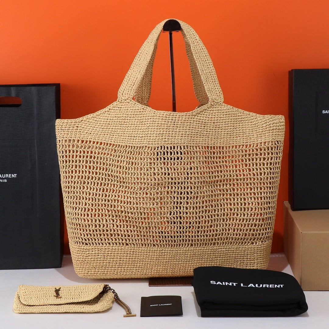 YSL ICARE LARGE RAFIA
