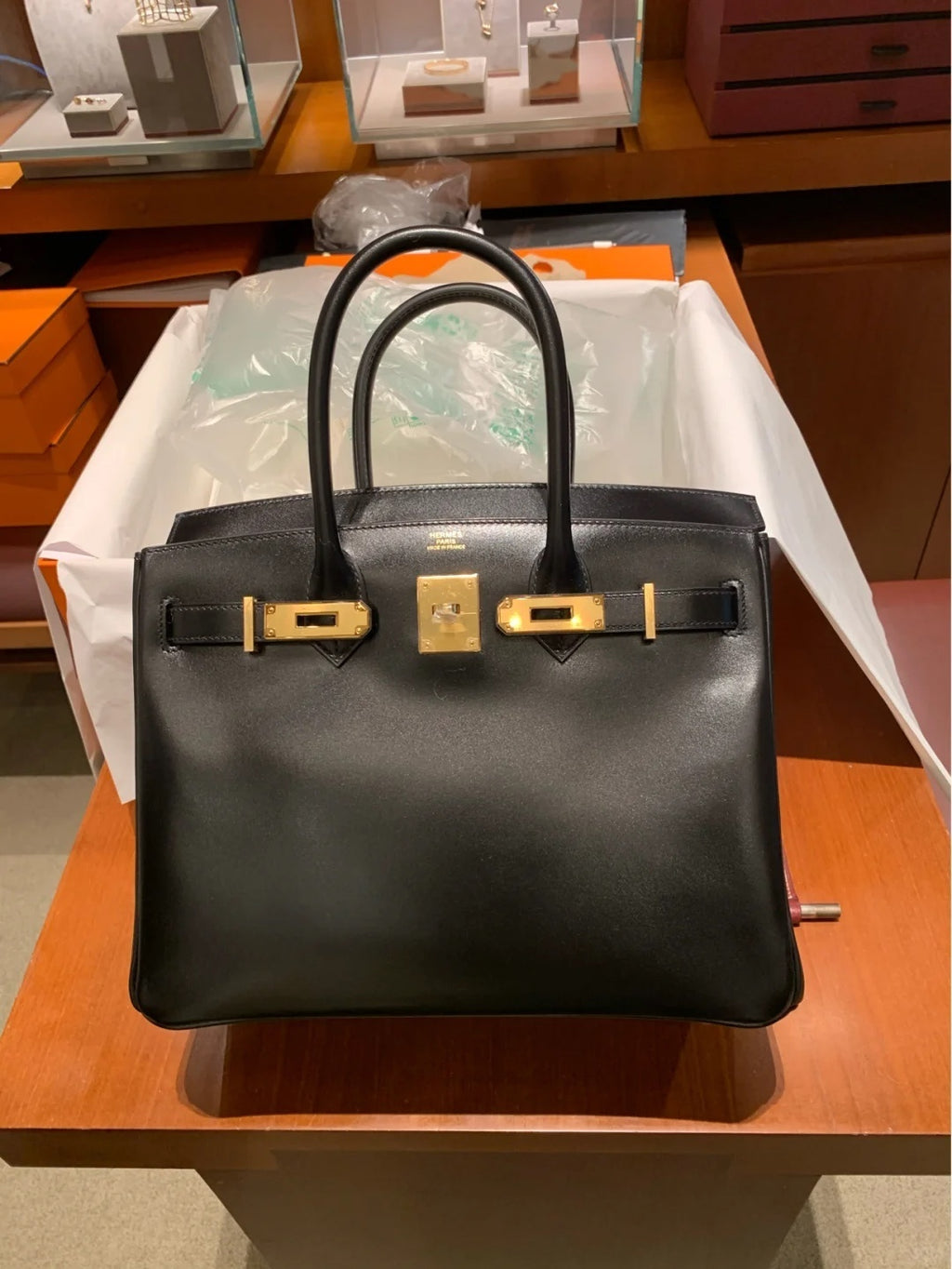 H BIRKIN 30 box leather