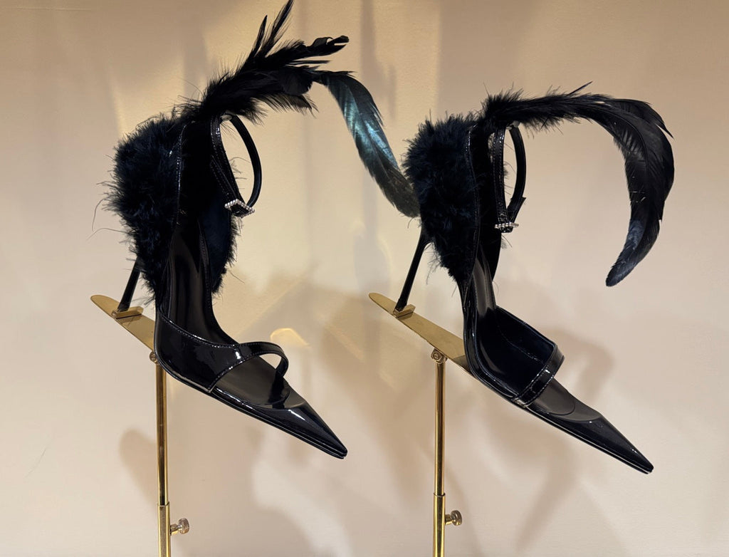 YSL FEATHER HEELS