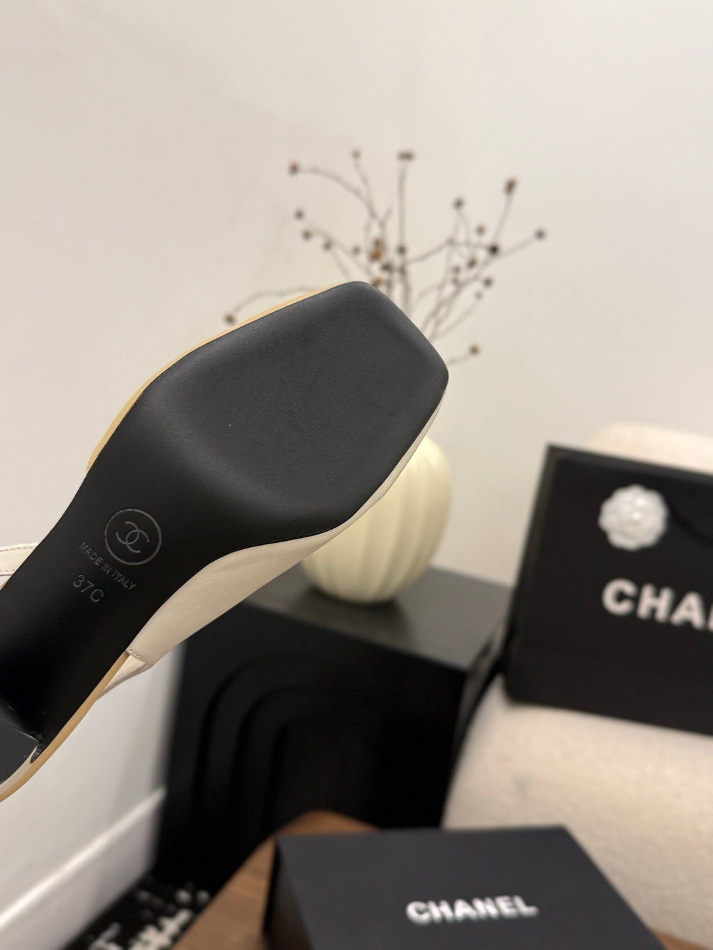 CC HEEL SLINGBACK BICOLOR