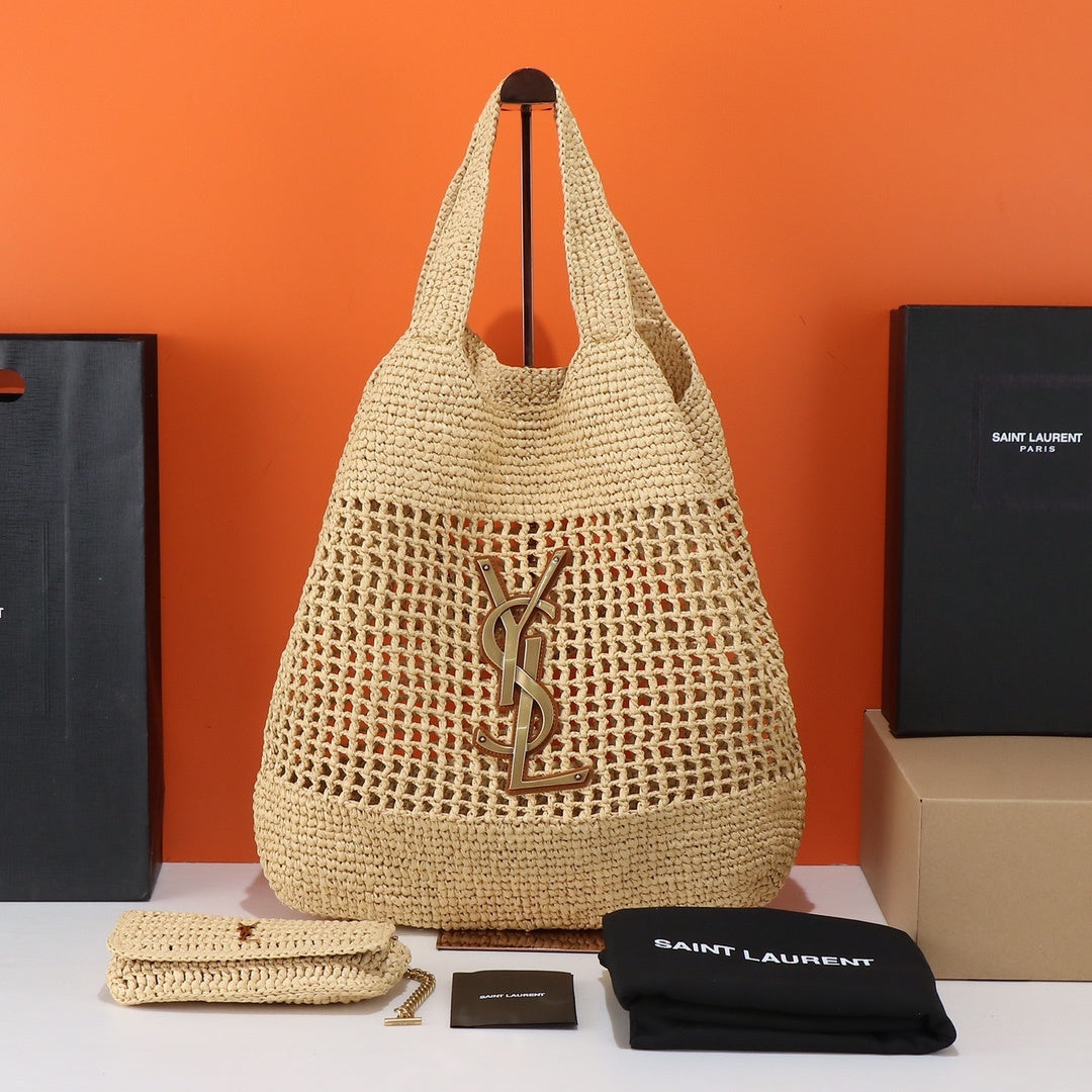 YSL ICARE LARGE RAFIA