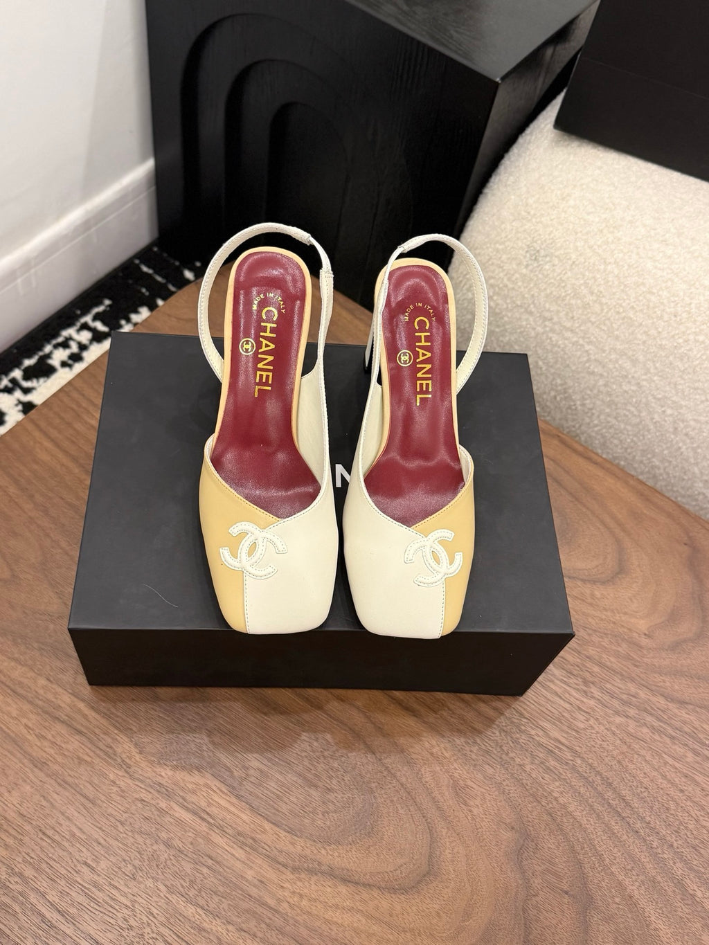 CC HEEL SLINGBACK BICOLOR