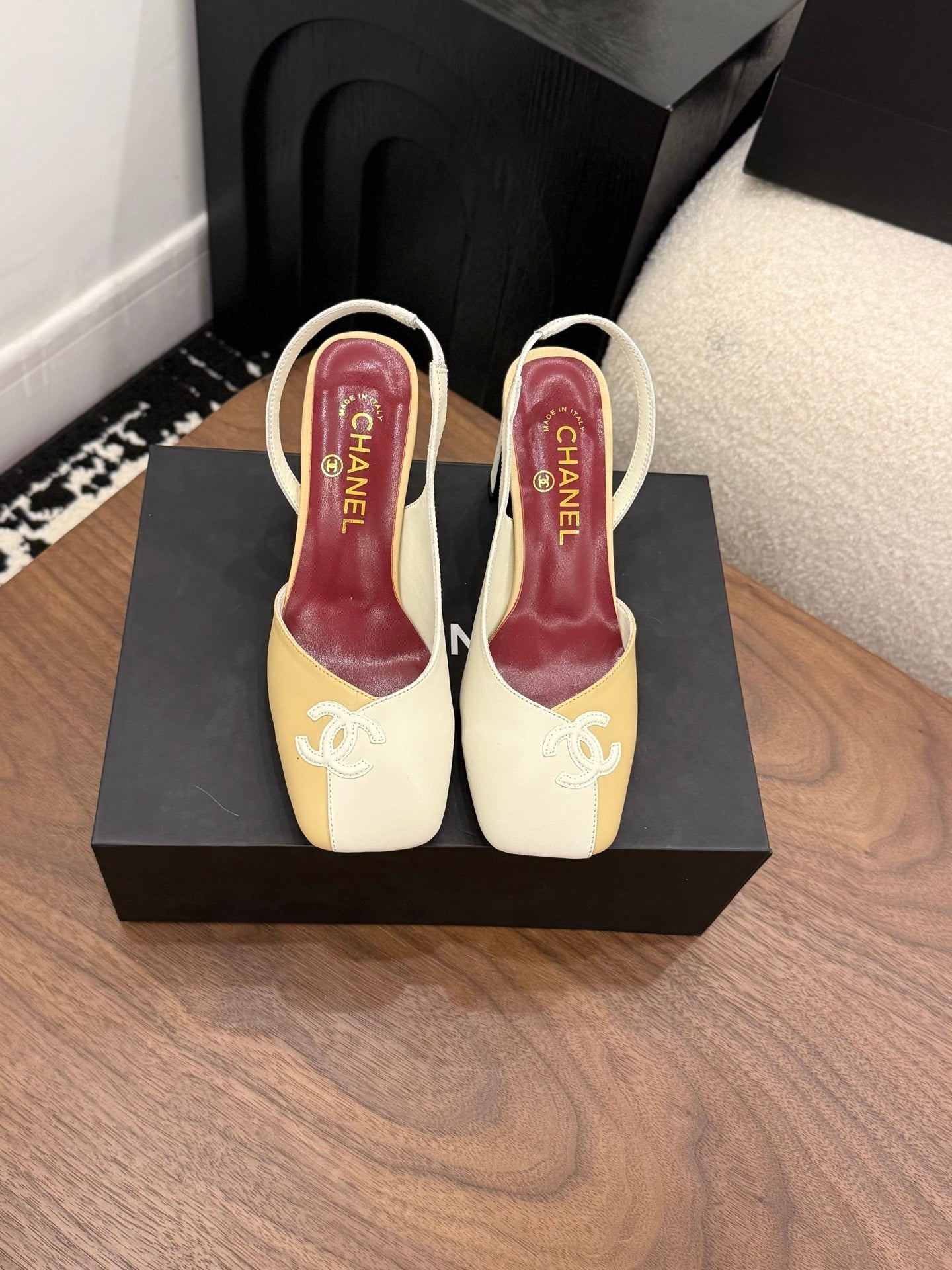 CC HEEL SLINGBACK BICOLOR