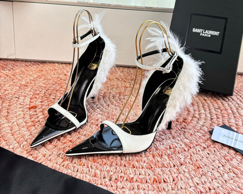 YSL FEATHER HEELS