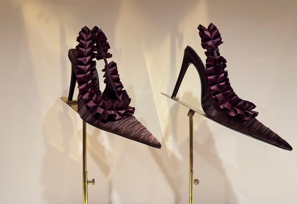 YSL SATIN SLINGBACK