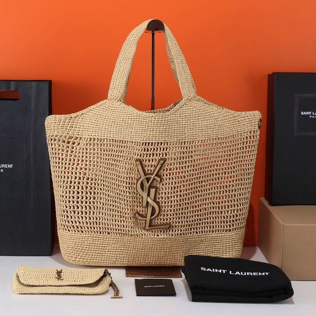 YSL ICARE LARGE RAFIA