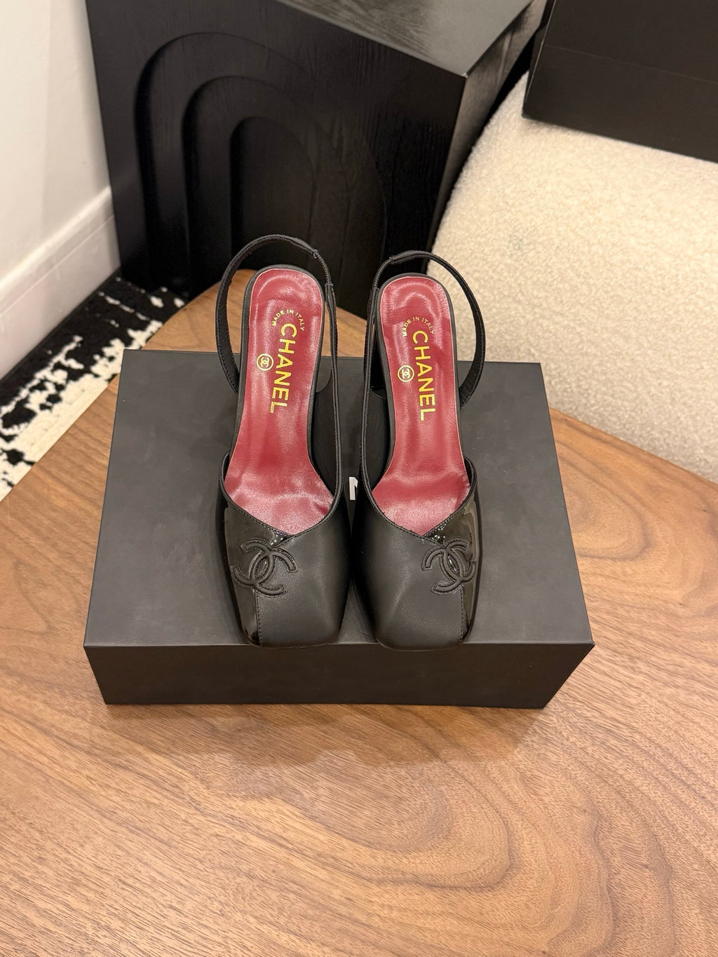 CC HEEL SLINGBACK BICOLOR