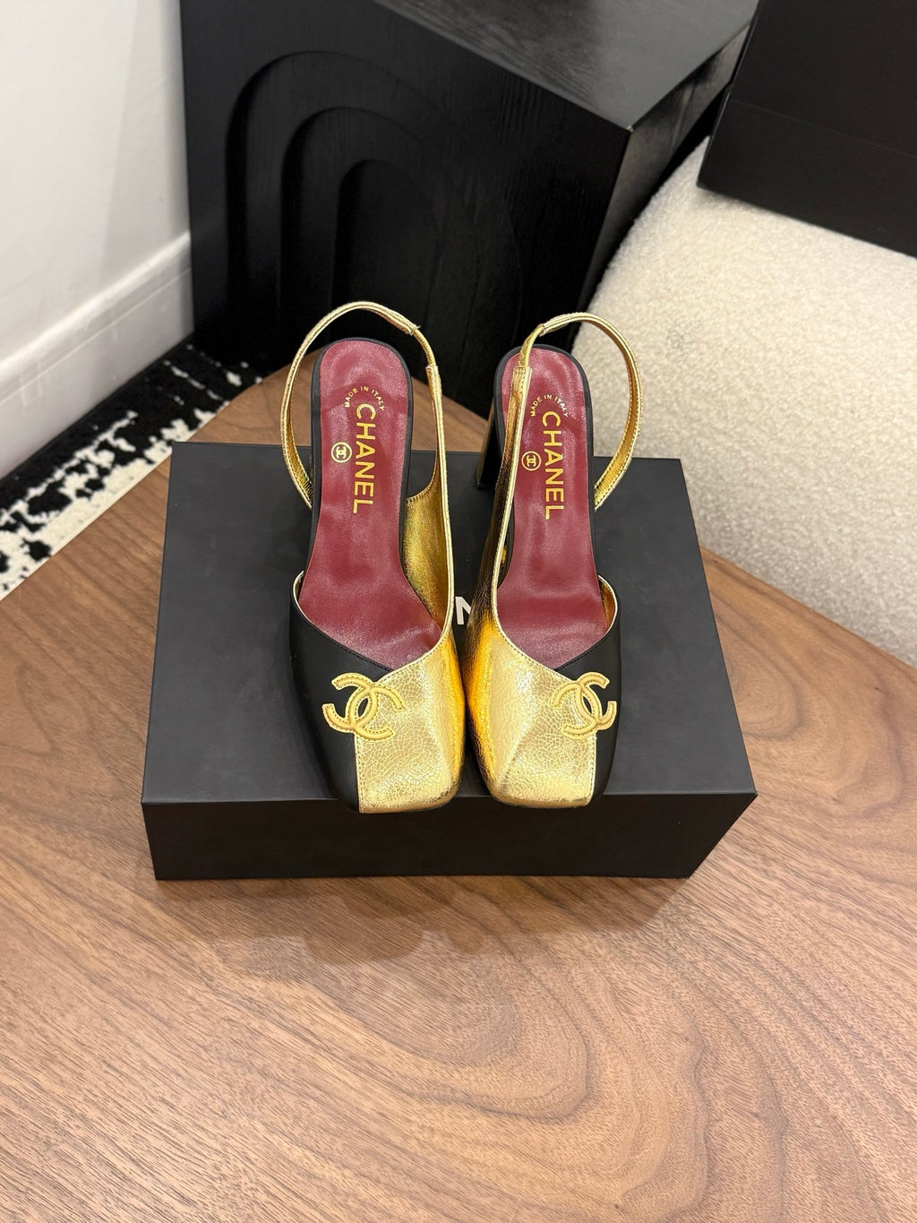 CC HEEL SLINGBACK BICOLOR