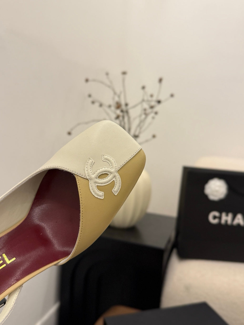 CC HEEL SLINGBACK BICOLOR